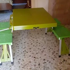 Vendora ΤΡΑΠΕΖΙ CAMPING ΜΕ 4 ΚΑΘΙΣΜΑΤΑ ΕΝΣΩΜΑΤΩΜΕΝΑ
