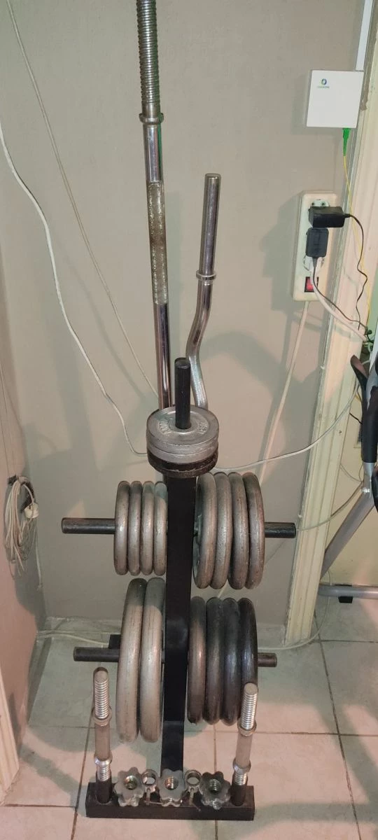 Vendora Σετ γυμναστικής Bodybuilding με βάσεις αλτήρες μπάρες πάγκο και αξεσουάρ