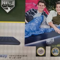 Vendora Bestway Queen Size Διπλο Aeροστρωμα με Βελουδινη Επιφανεια Μπλε 2.03Mx1.52Mx22Cm